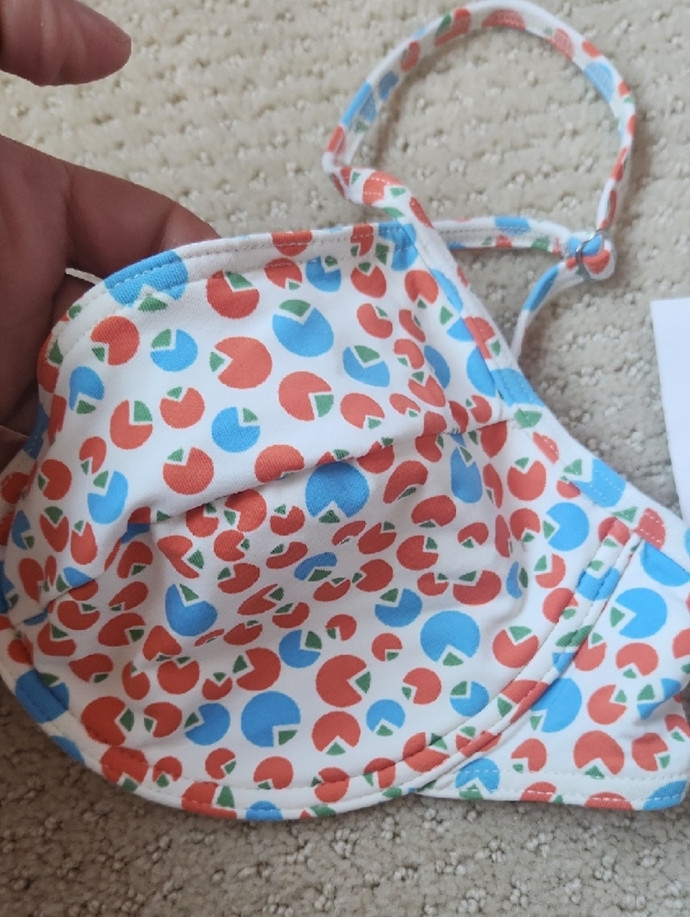 Calvin Klein White Bikini Top with Red and Blue Heart Print - Picture 8 of 8